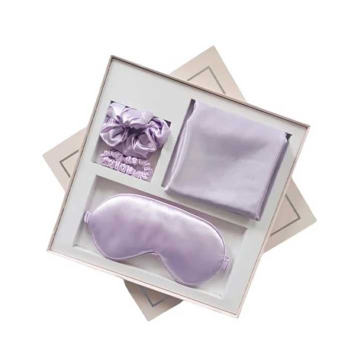 NNEDSZ：高級フェイクシルクスリープギフト4点セット（パープル）