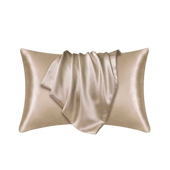 Unbranded：天然シルク枕カバー（シャンパン）